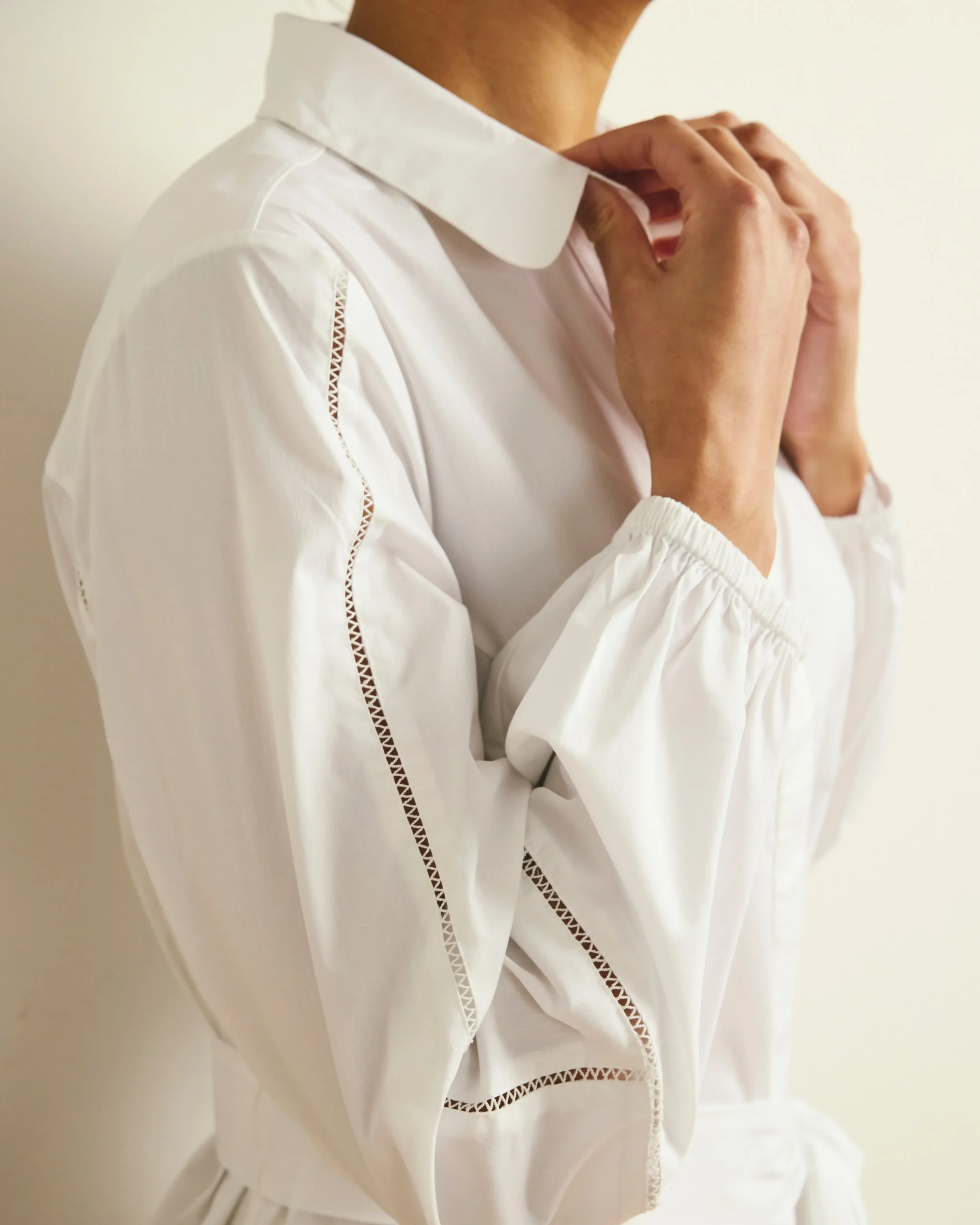 Claire Stretch Poplin Shirtdress White