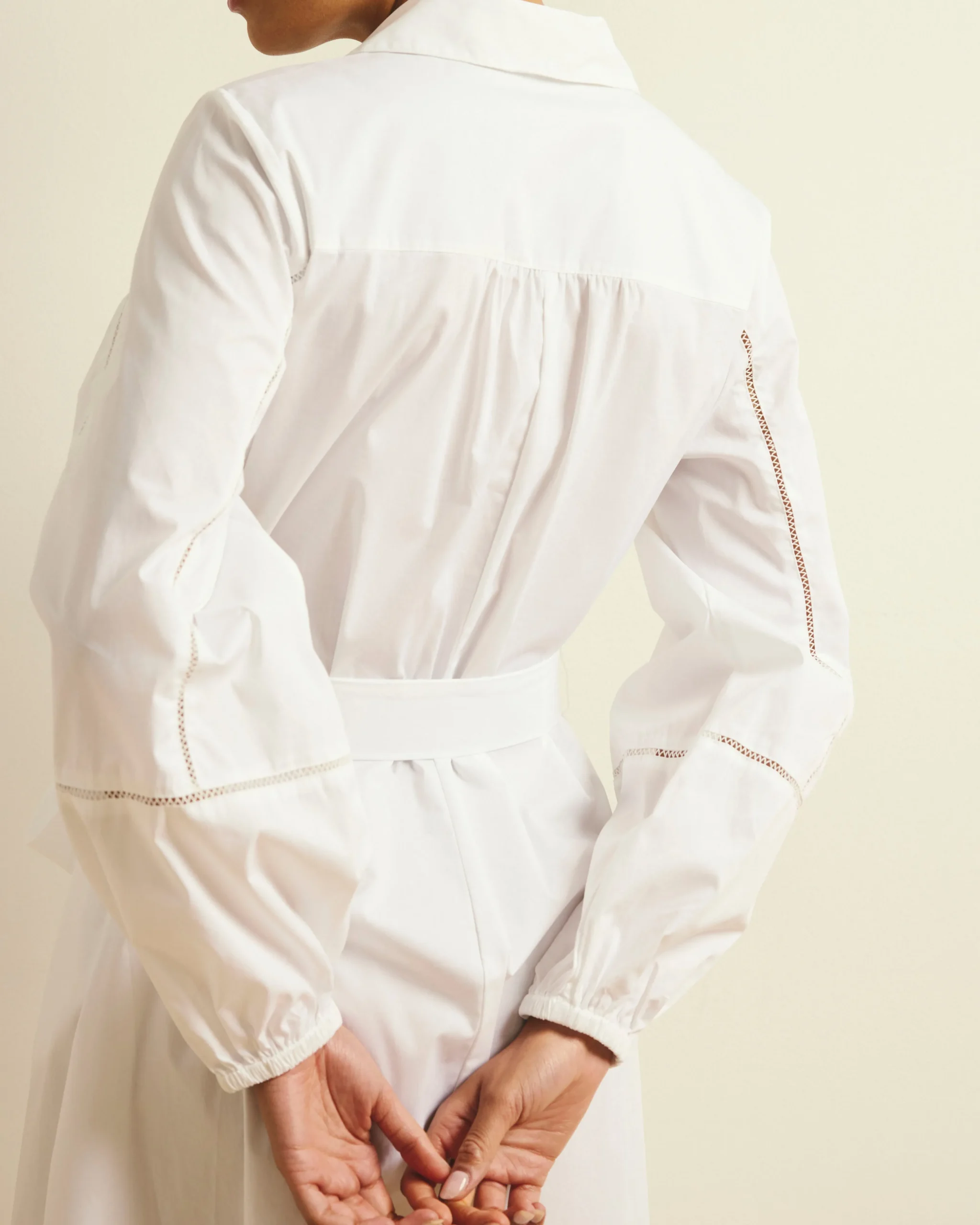Claire Stretch Poplin Shirtdress White