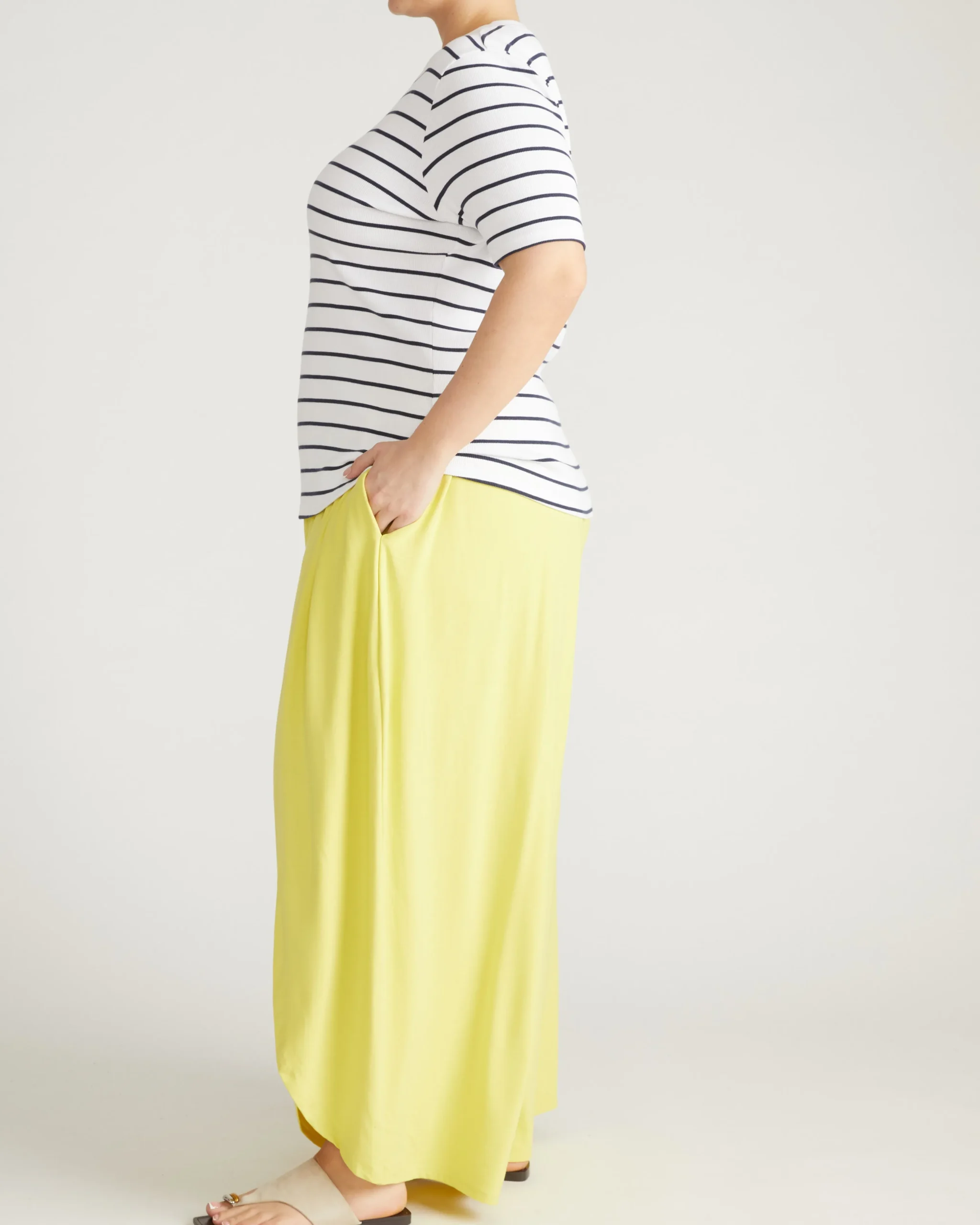 Classic Ribbed Tee Nautical Navy Stripe