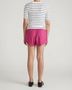 Classic V-Neck Ribbed Tee Nautical Navy Stripe