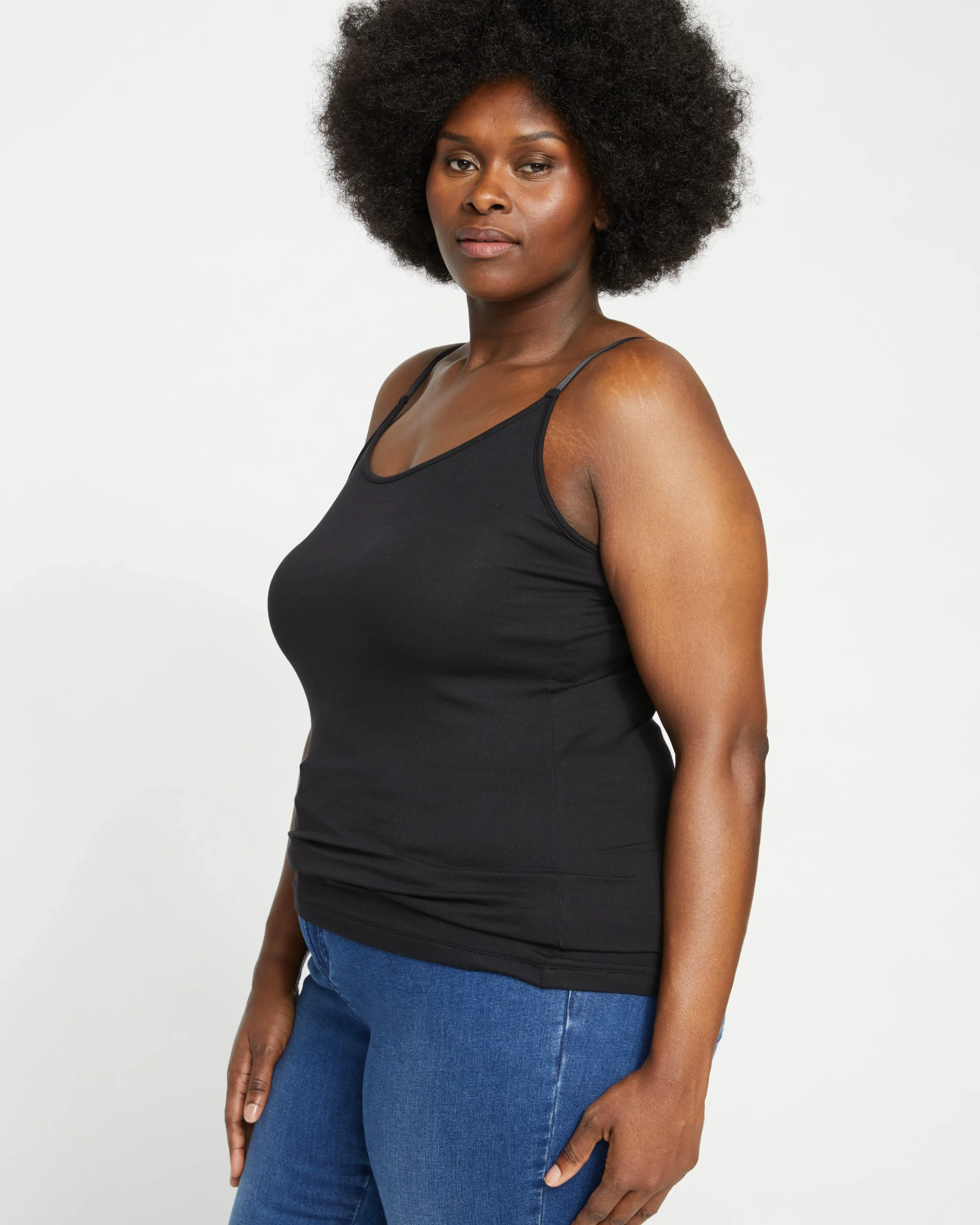 Cloud Rib Camisole Black