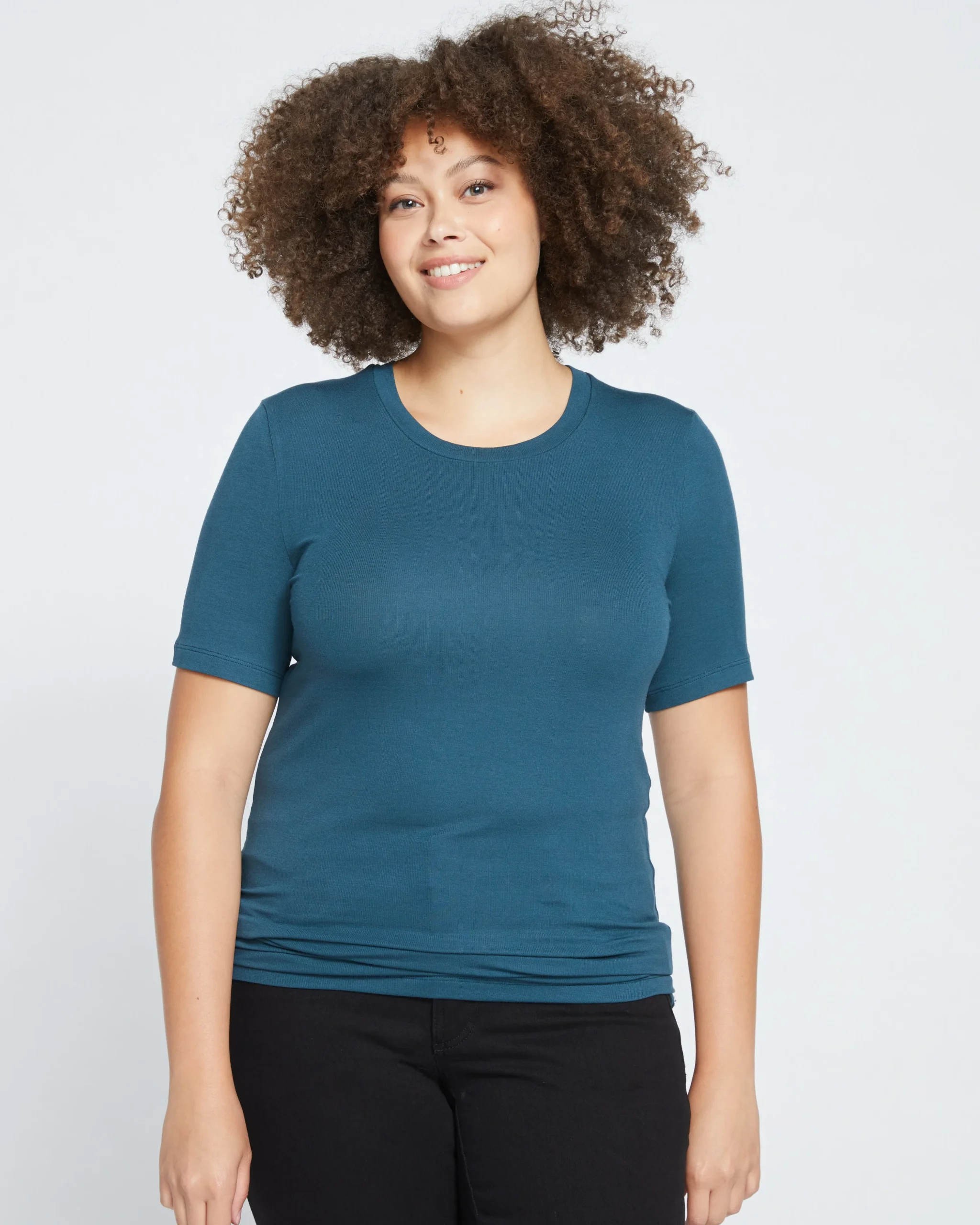 Cloud Rib Short Sleeve Crew Neck Tee Deep Sea