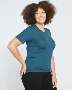 Cloud Rib Short Sleeve Crew Neck Tee Deep Sea