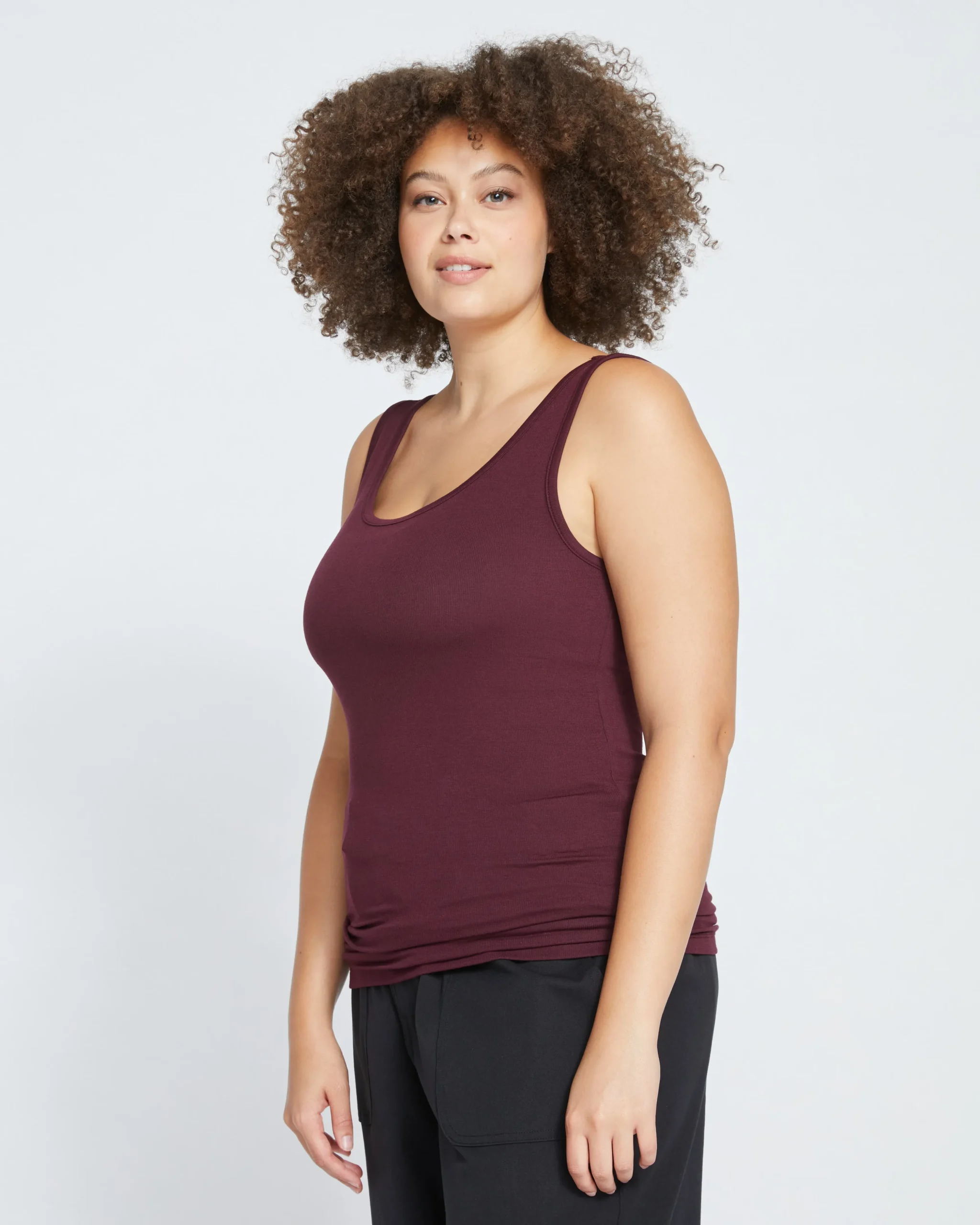Cloud Rib Tank Black Cherry