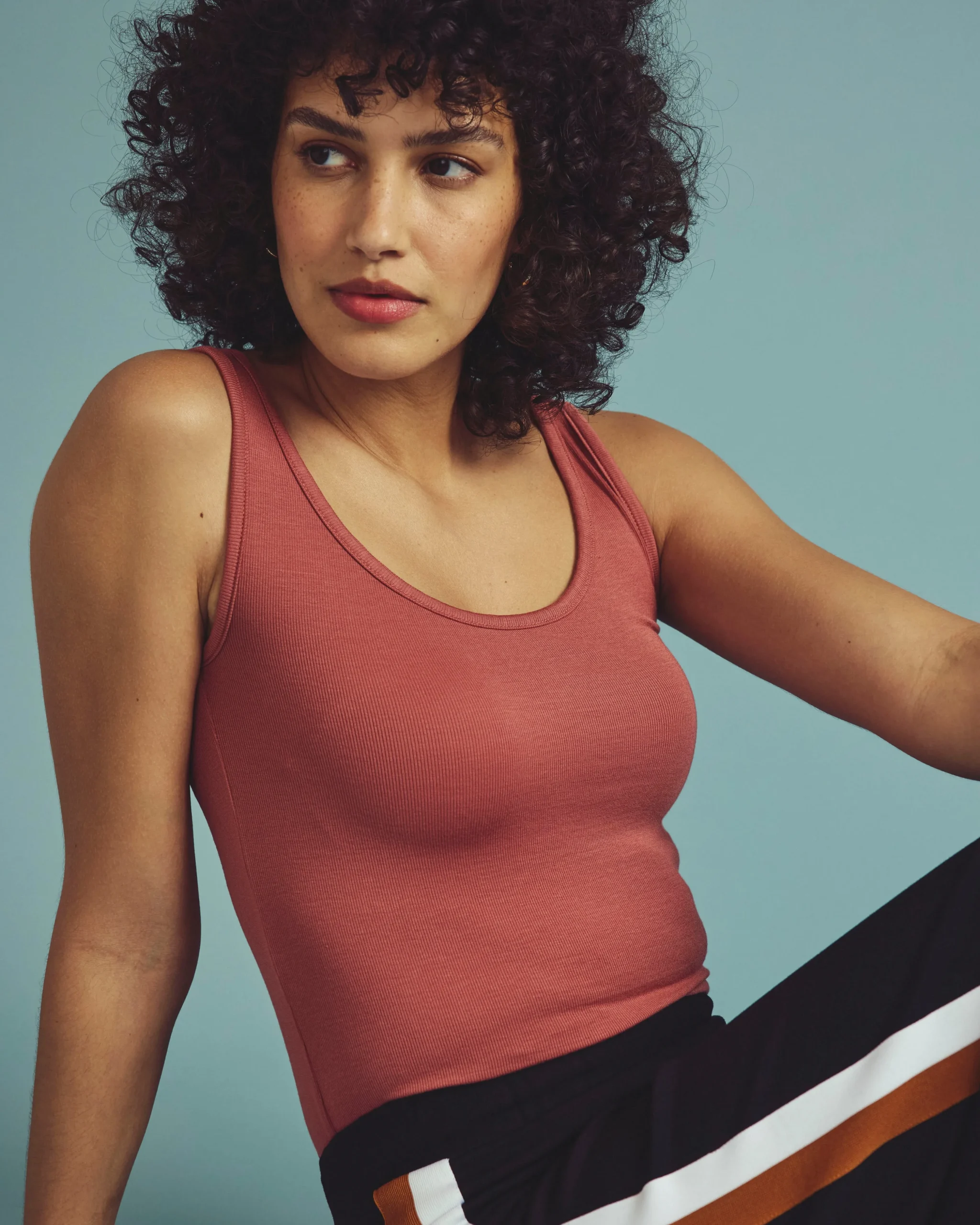 Cloud Rib Tank Terracotta