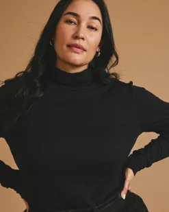 Cloud Rib Turtleneck Black