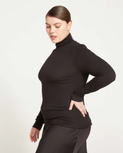 Cloud Rib Turtleneck Black