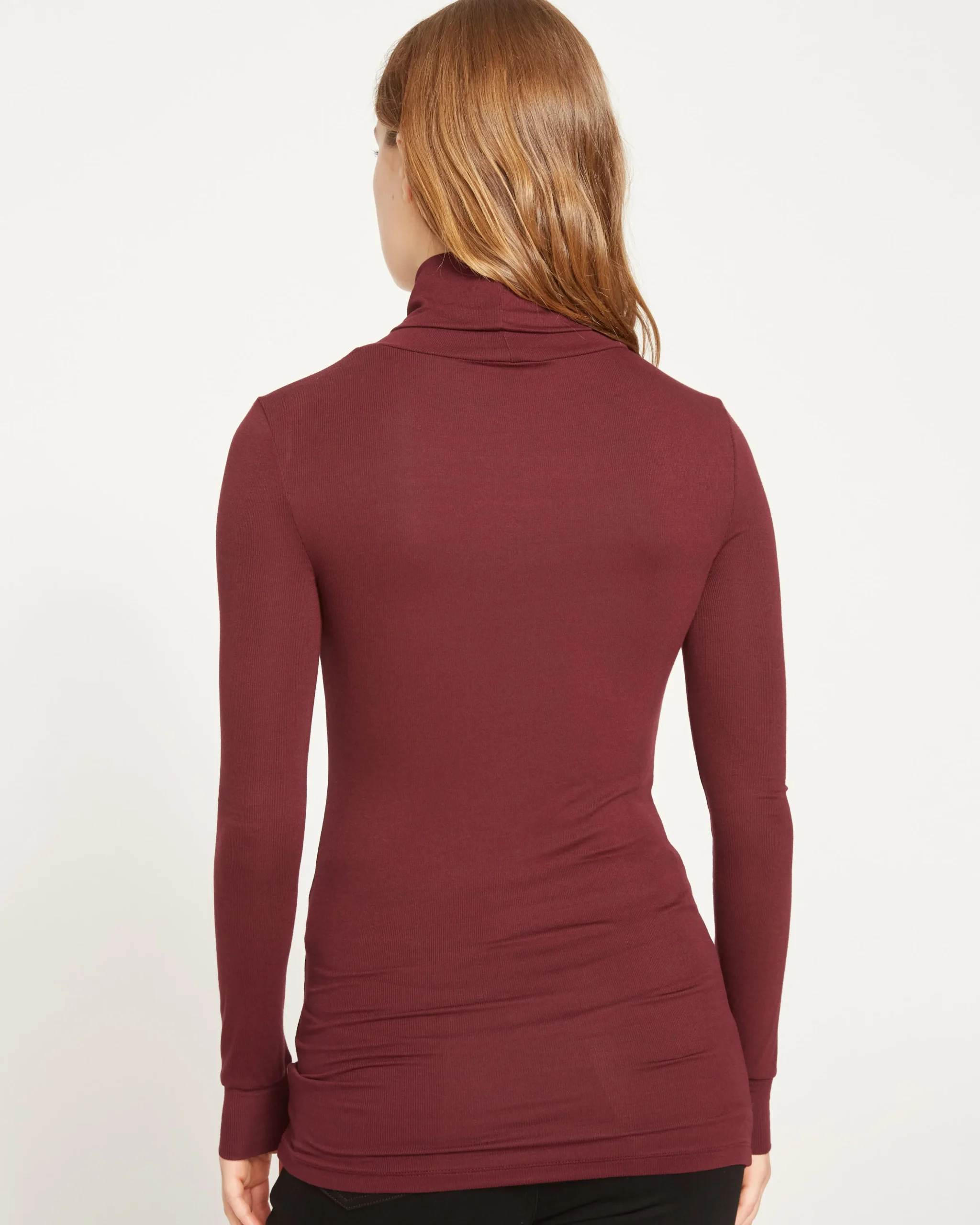 Cloud Rib Turtleneck Black Cherry