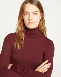 Cloud Rib Turtleneck Black Cherry