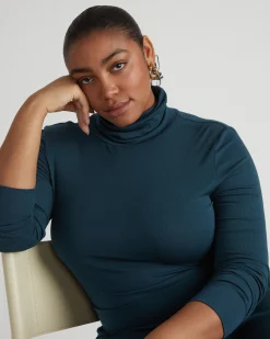 Cloud Rib Turtleneck Deep Sea