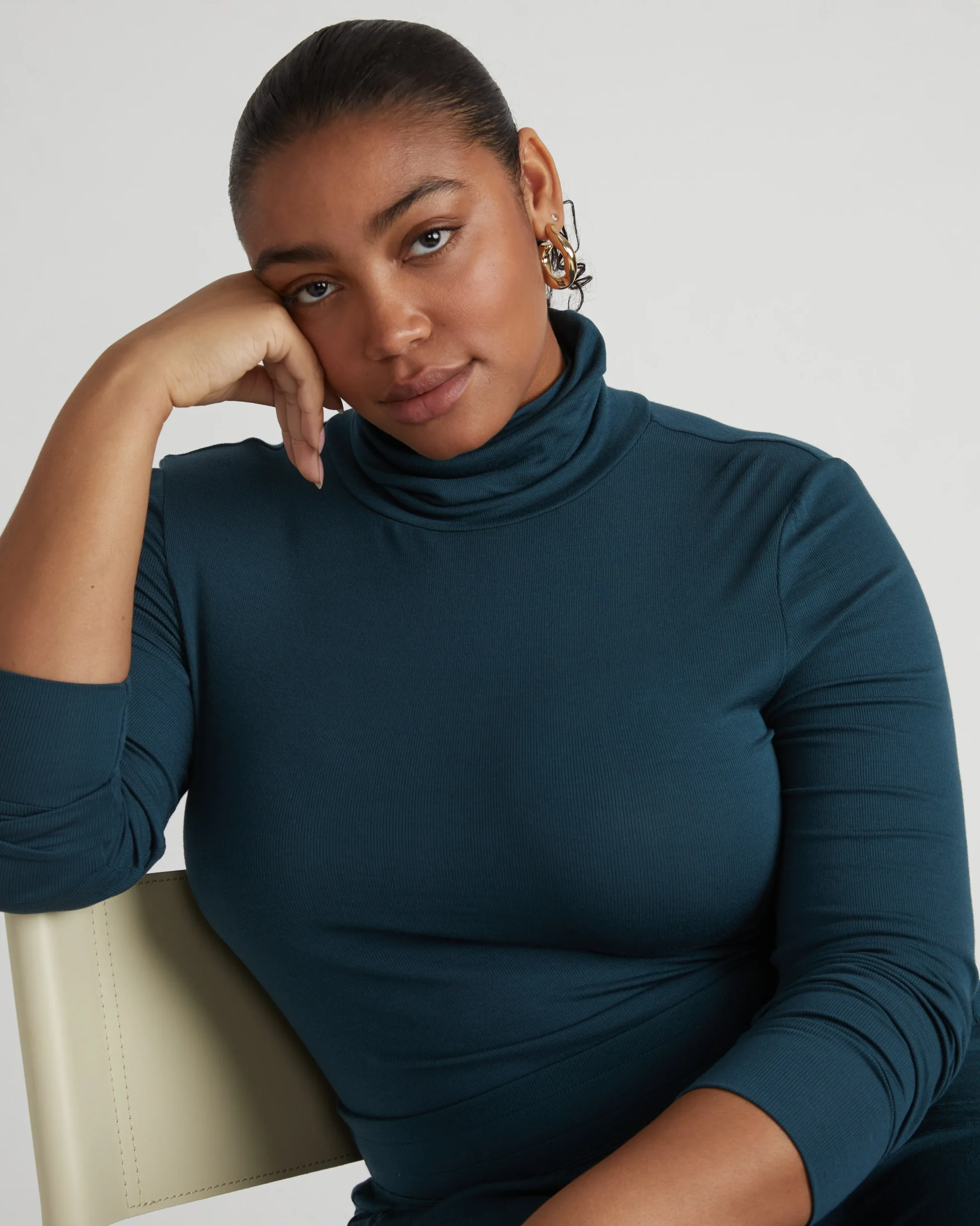 Cloud Rib Turtleneck Deep Sea