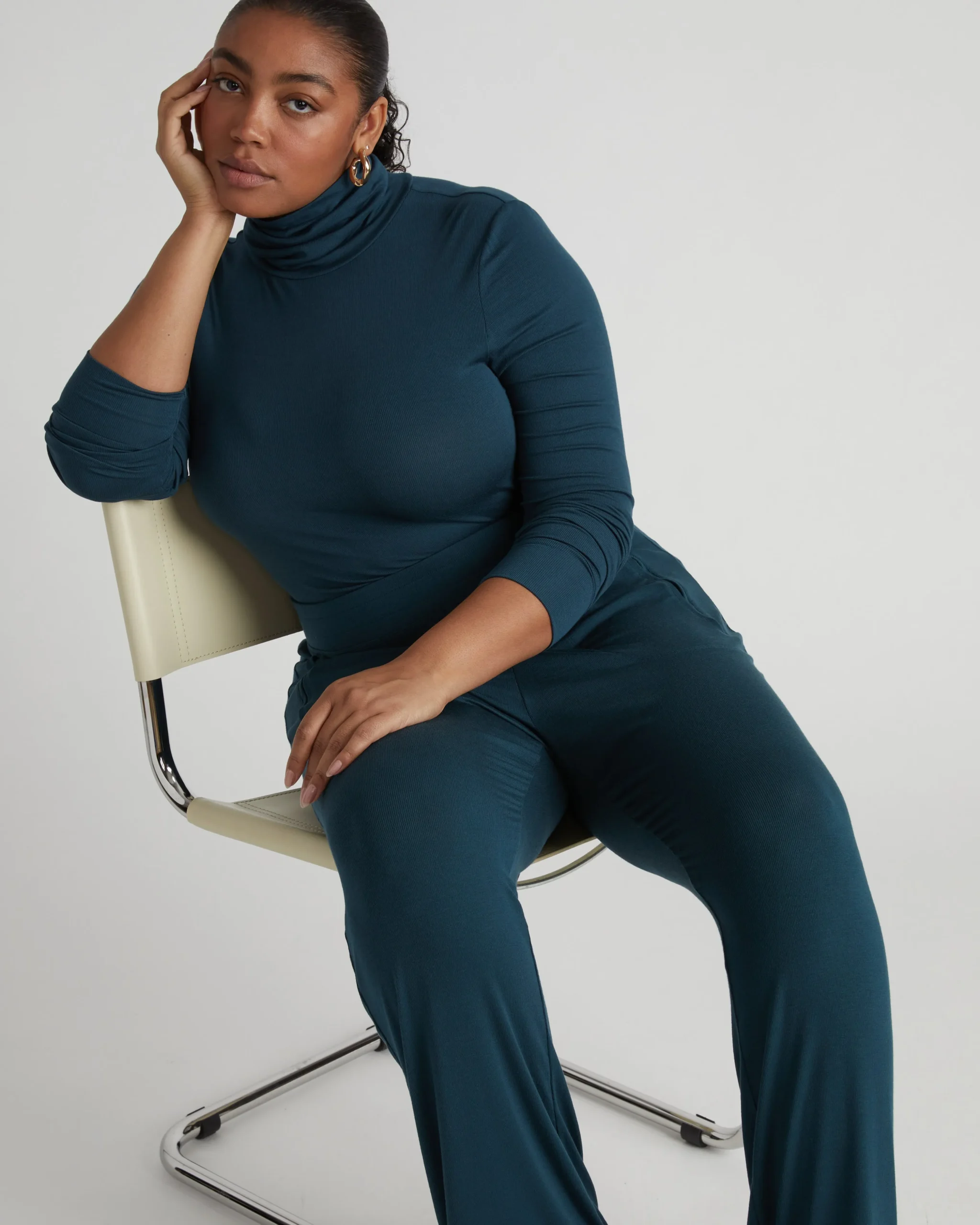 Cloud Rib Turtleneck Deep Sea
