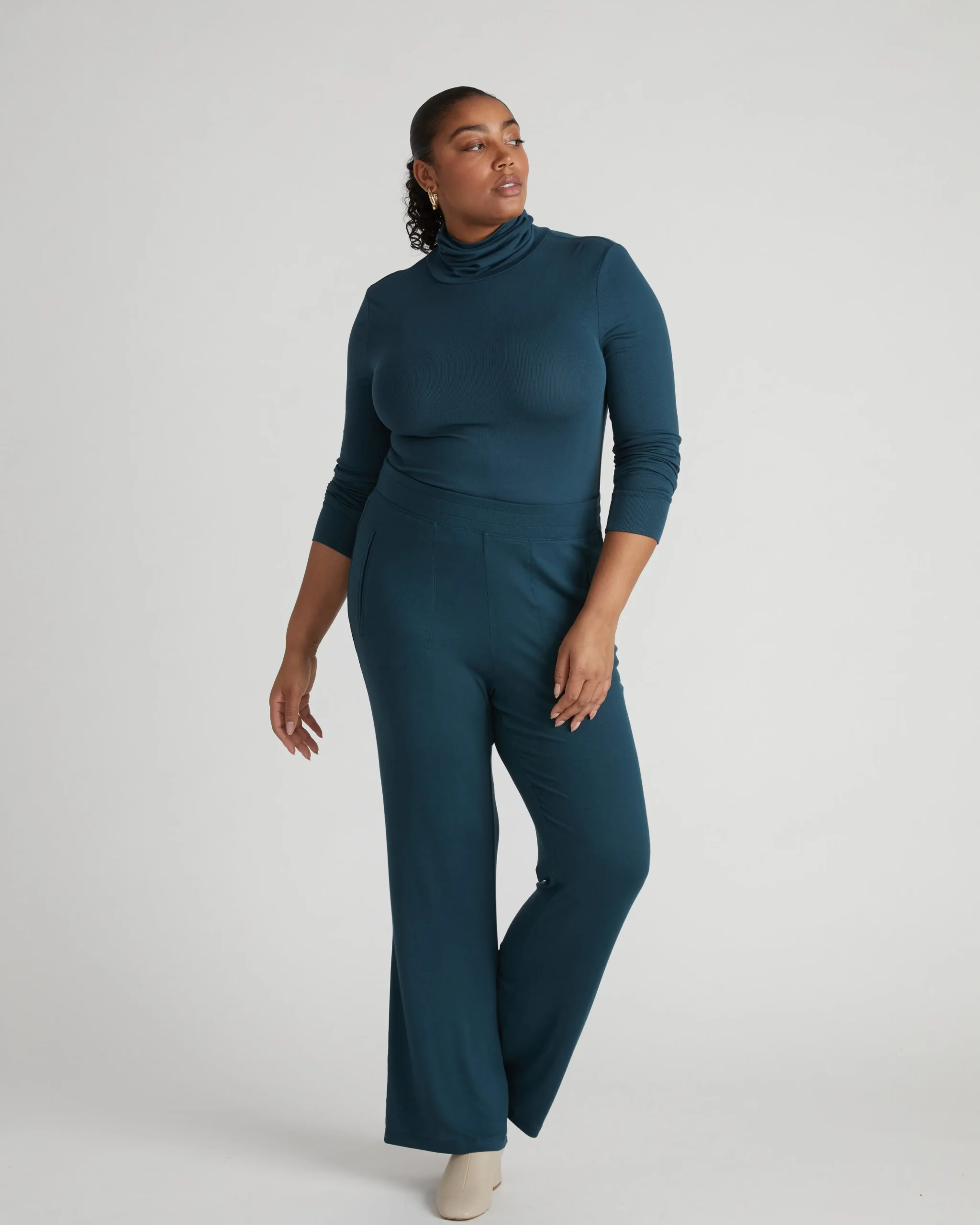 Cloud Rib Turtleneck Deep Sea