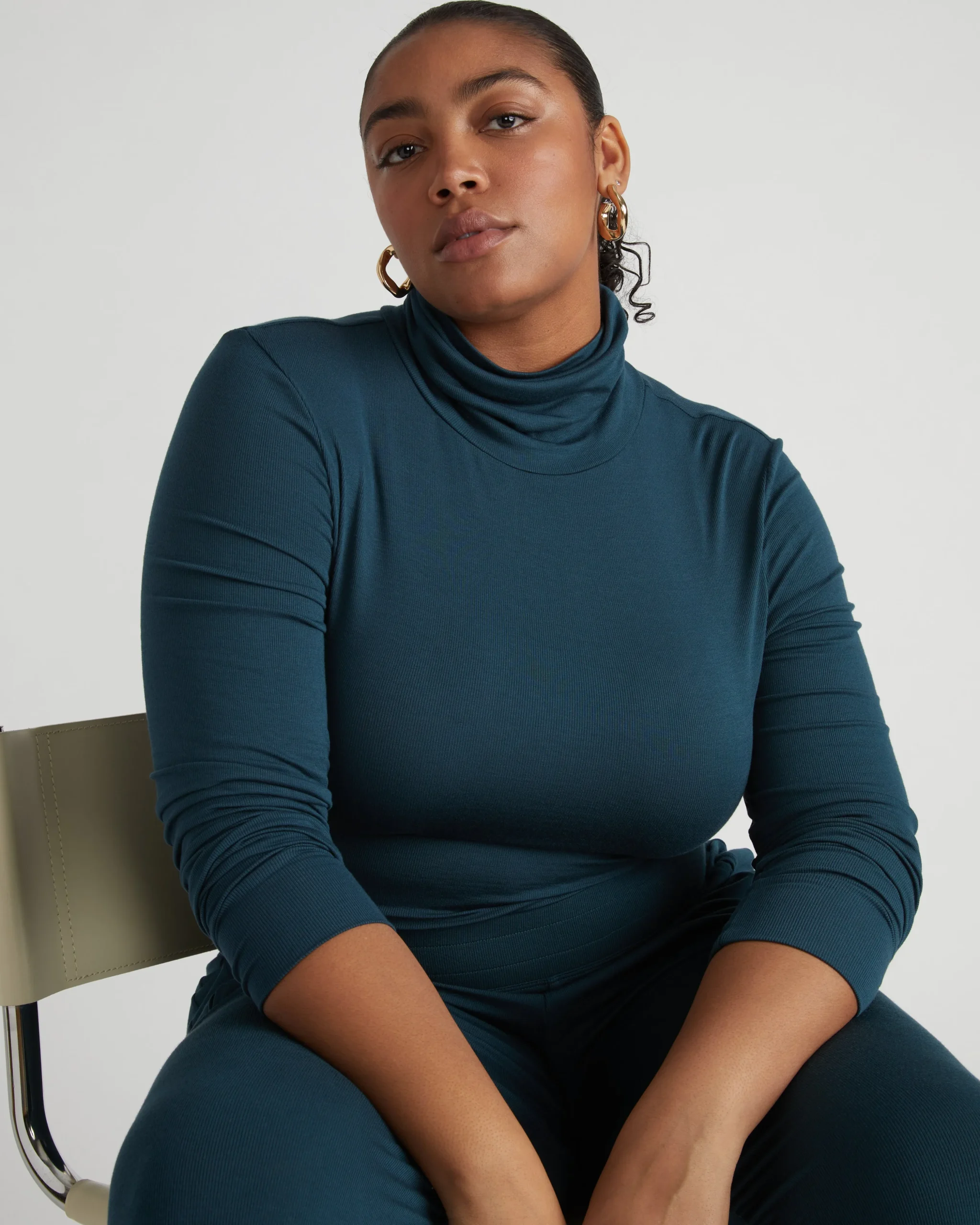 Cloud Rib Turtleneck Deep Sea