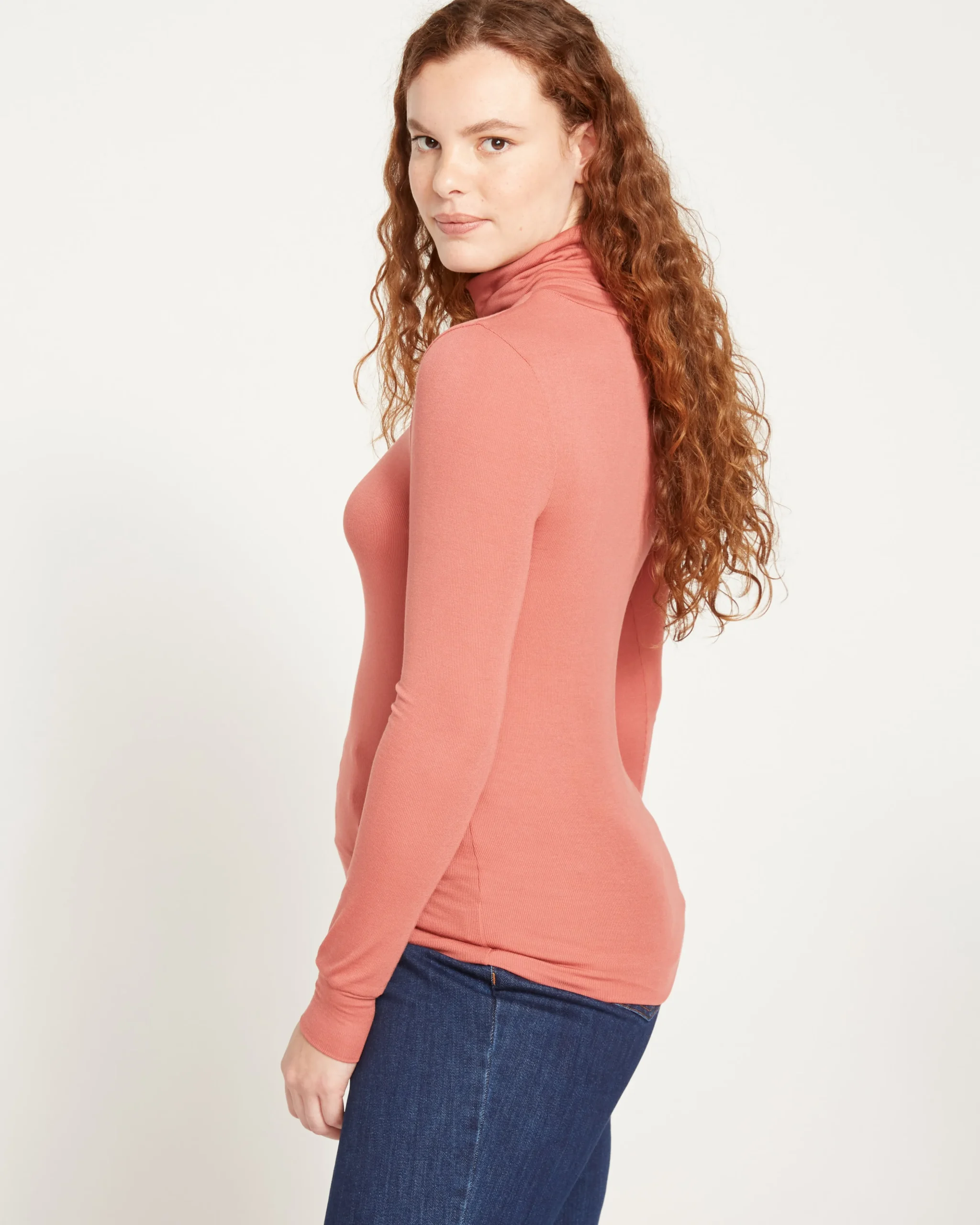 Cloud Rib Turtleneck Terracotta