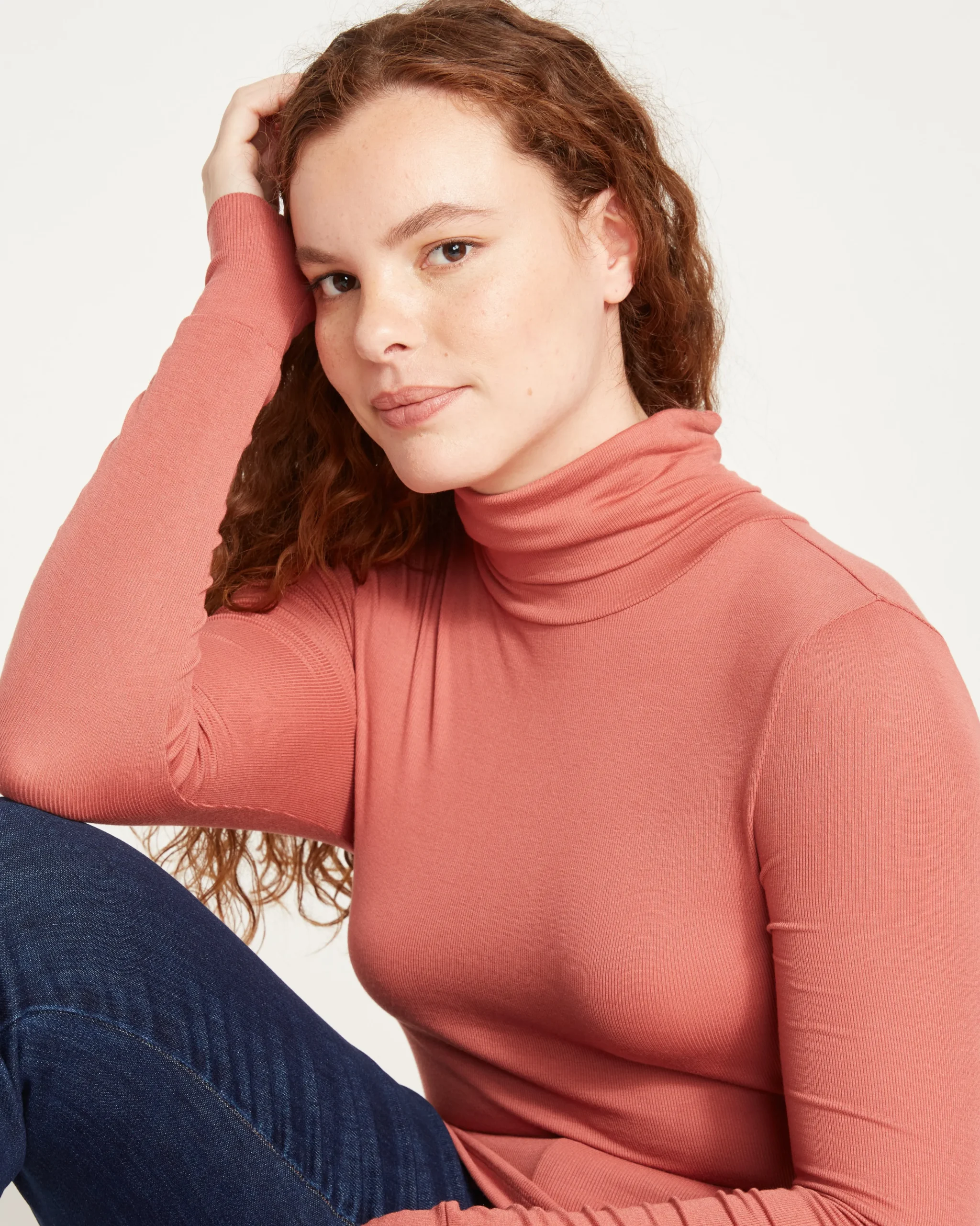 Cloud Rib Turtleneck Terracotta