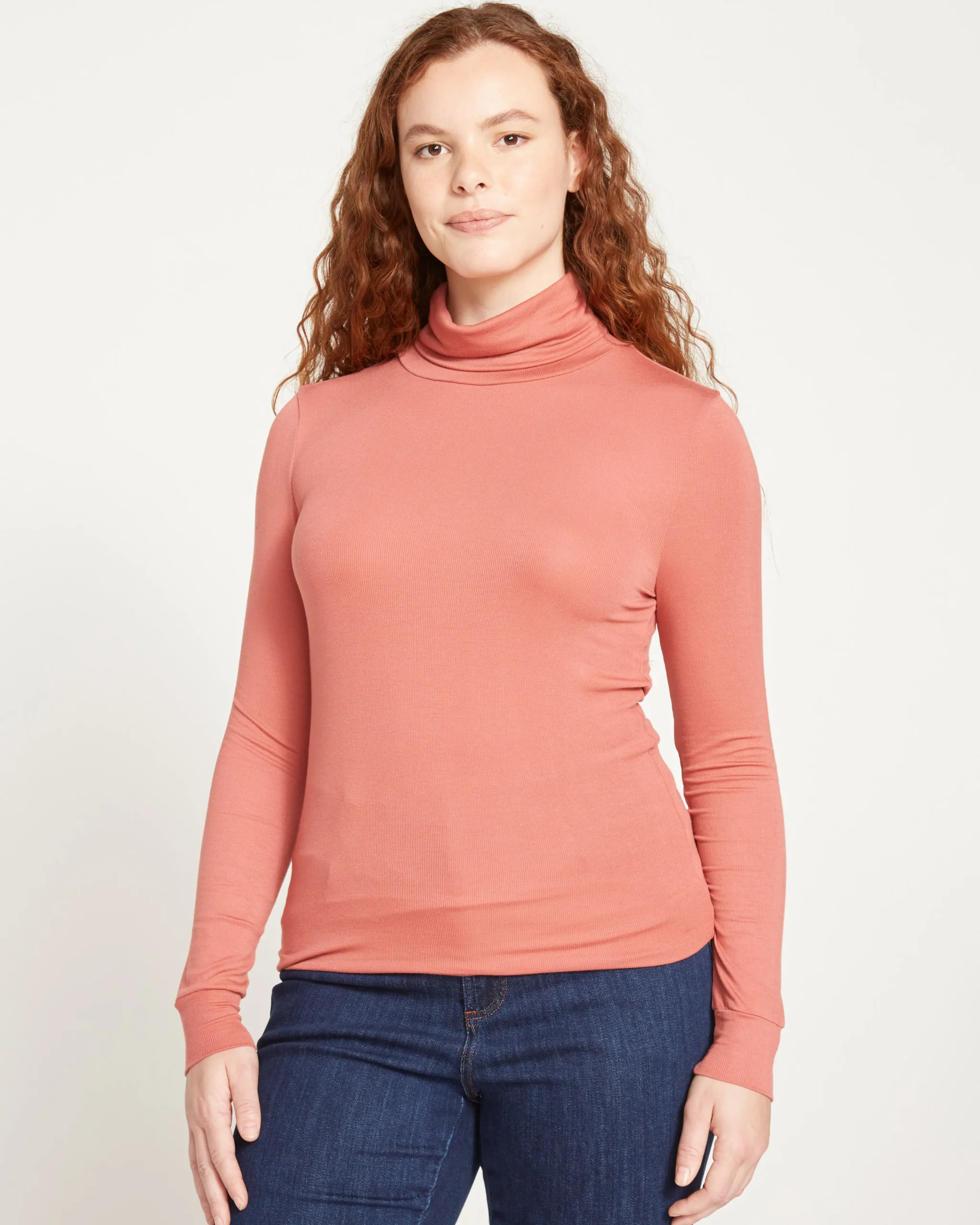 Cloud Rib Turtleneck Terracotta