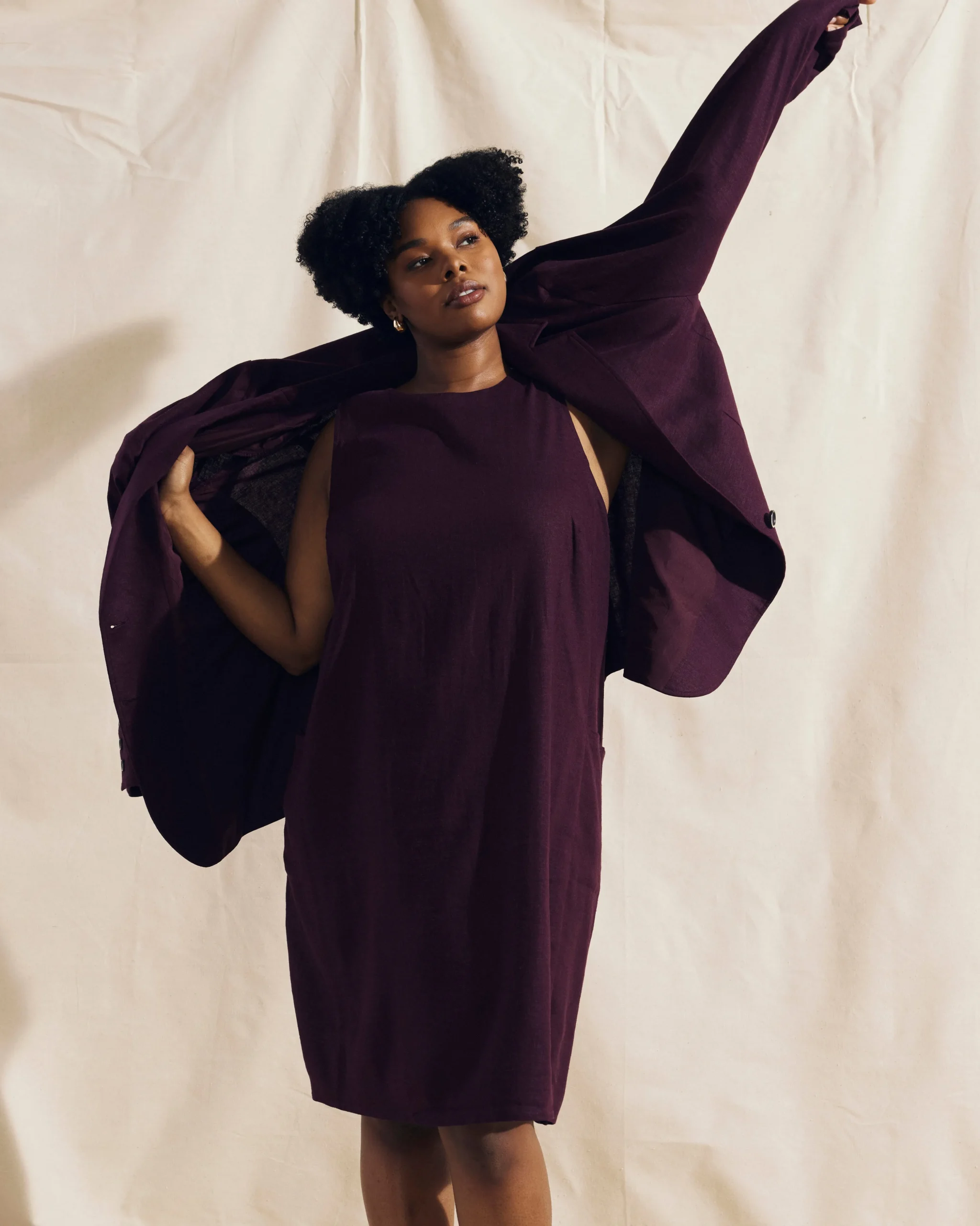 Coastal Linen Blend Blazer Acai