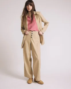 Coastal Linen Blend Blazer Danish Coffee