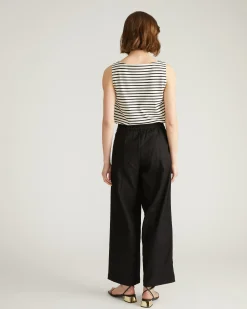 Coastal Linen Blend Pants Black