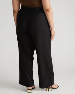 Coastal Linen Blend Pants Black