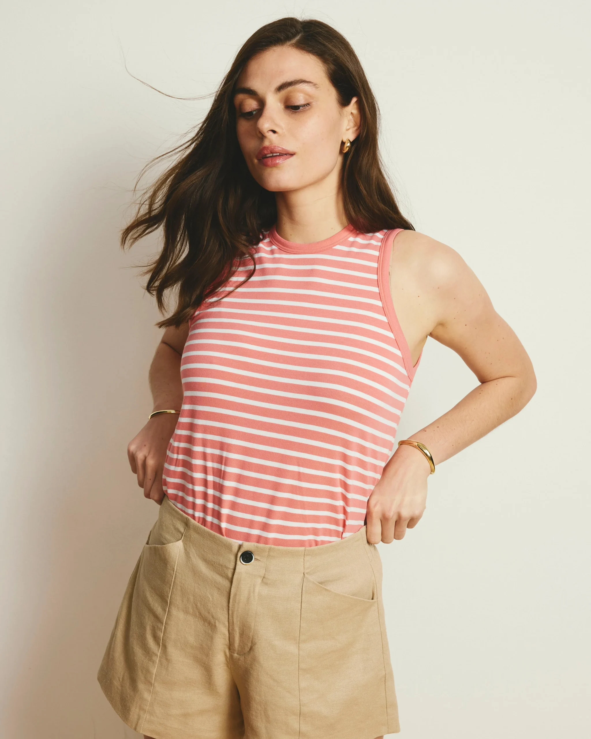 Coastal Linen Blend Shorts Danish Coffee