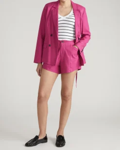 Coastal Linen Blend Shorts Hyper Pink