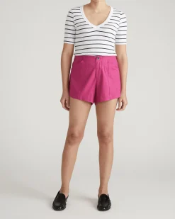 Coastal Linen Blend Shorts Hyper Pink