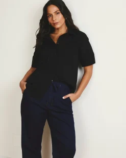 ComfortDenim Drawstring Jeans Dark Indigo