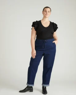 ComfortDenim Drawstring Jeans Dark Indigo