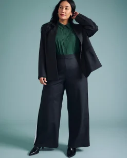 Cooling Stretch Cupro Oversized Artist Shirt Forest Green