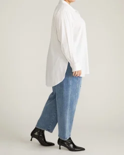 Cooling Stretch Cupro Oversized Artist Shirt White