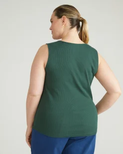 Daisy Ribbed Tank Conifer