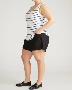 Daisy Ribbed Tank Nautical Navy Stripe