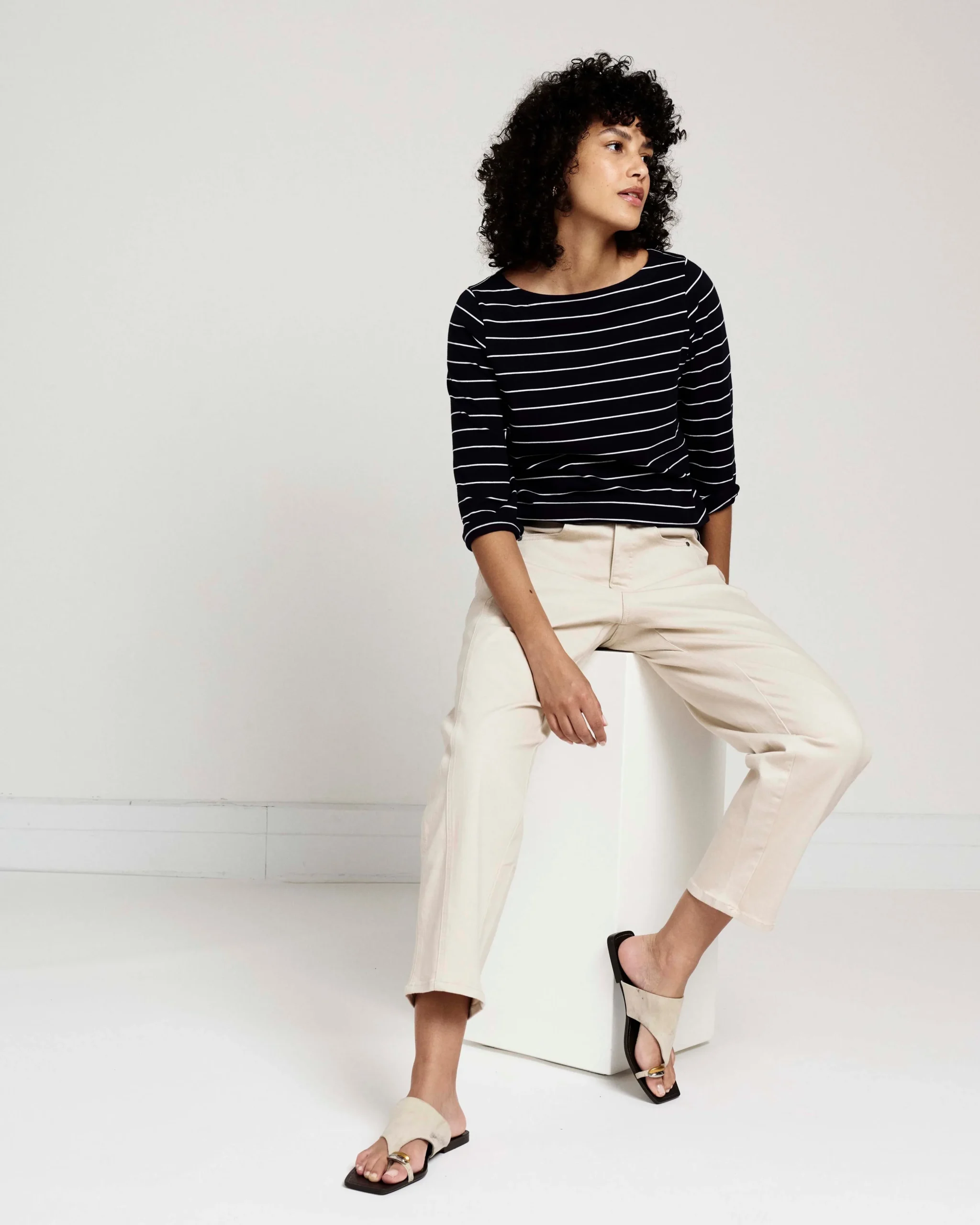 Dakota Twisted Leg Jeans Ecru