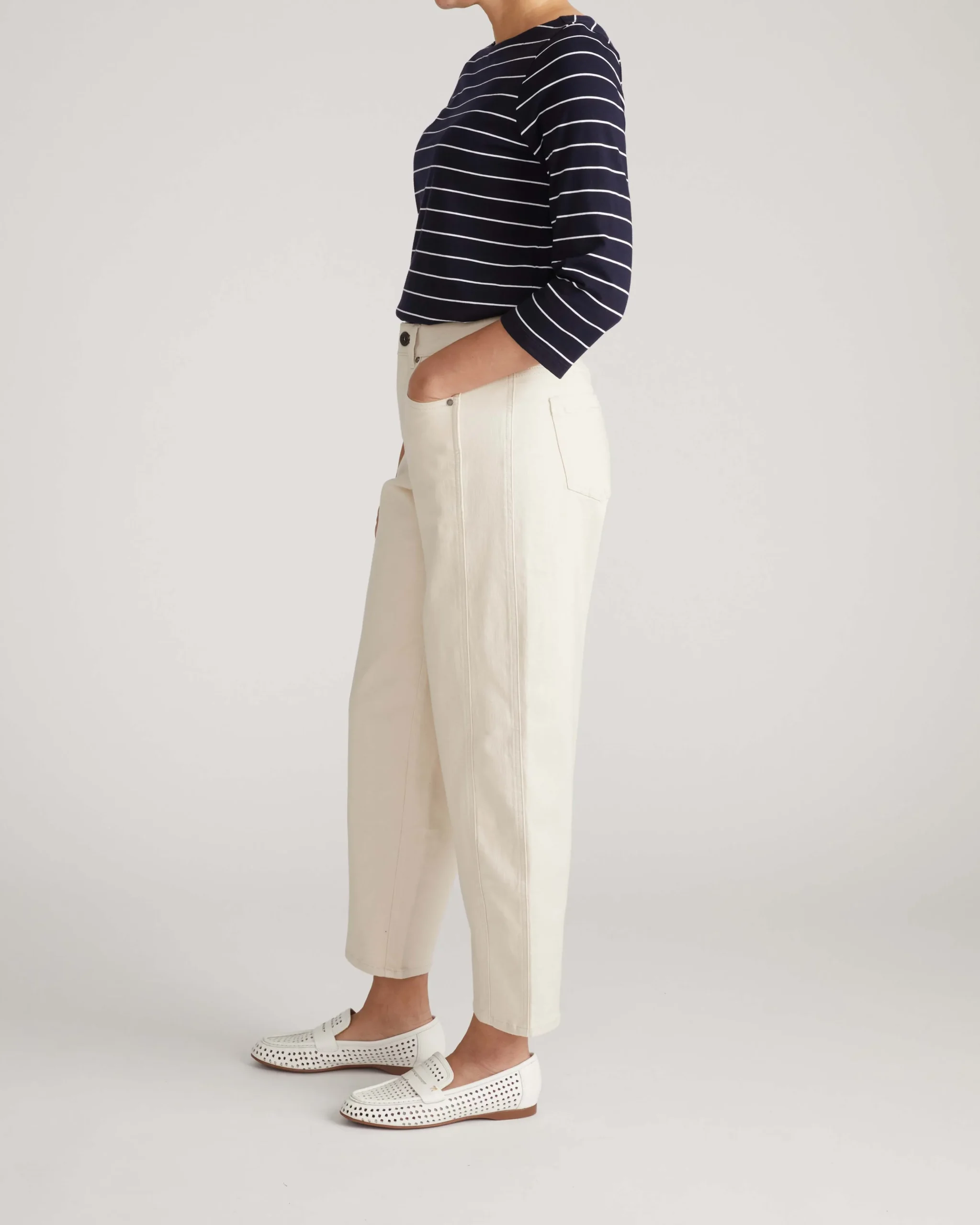 Dakota Twisted Leg Jeans Ecru
