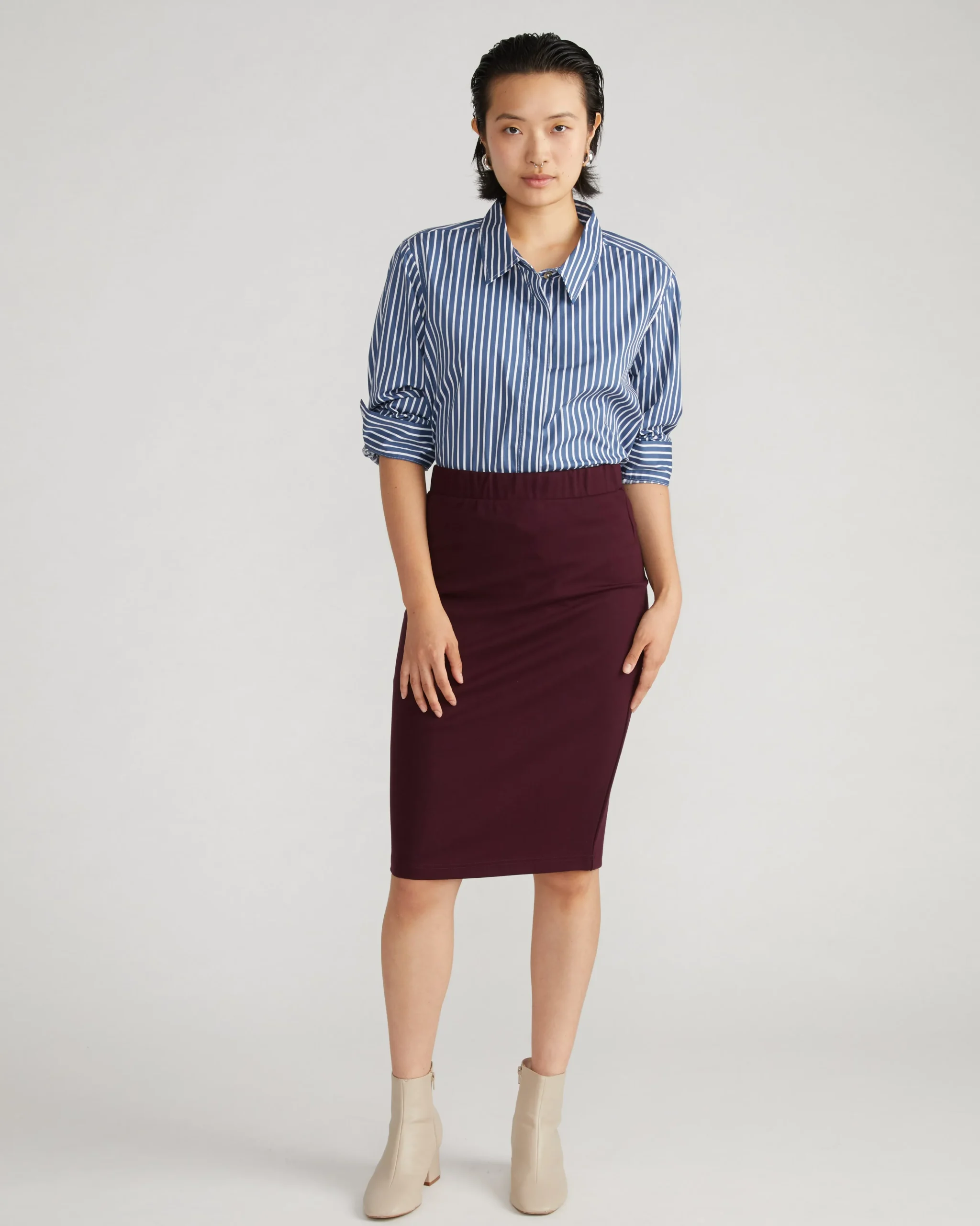 Danube Ponte Skirt Black Cherry