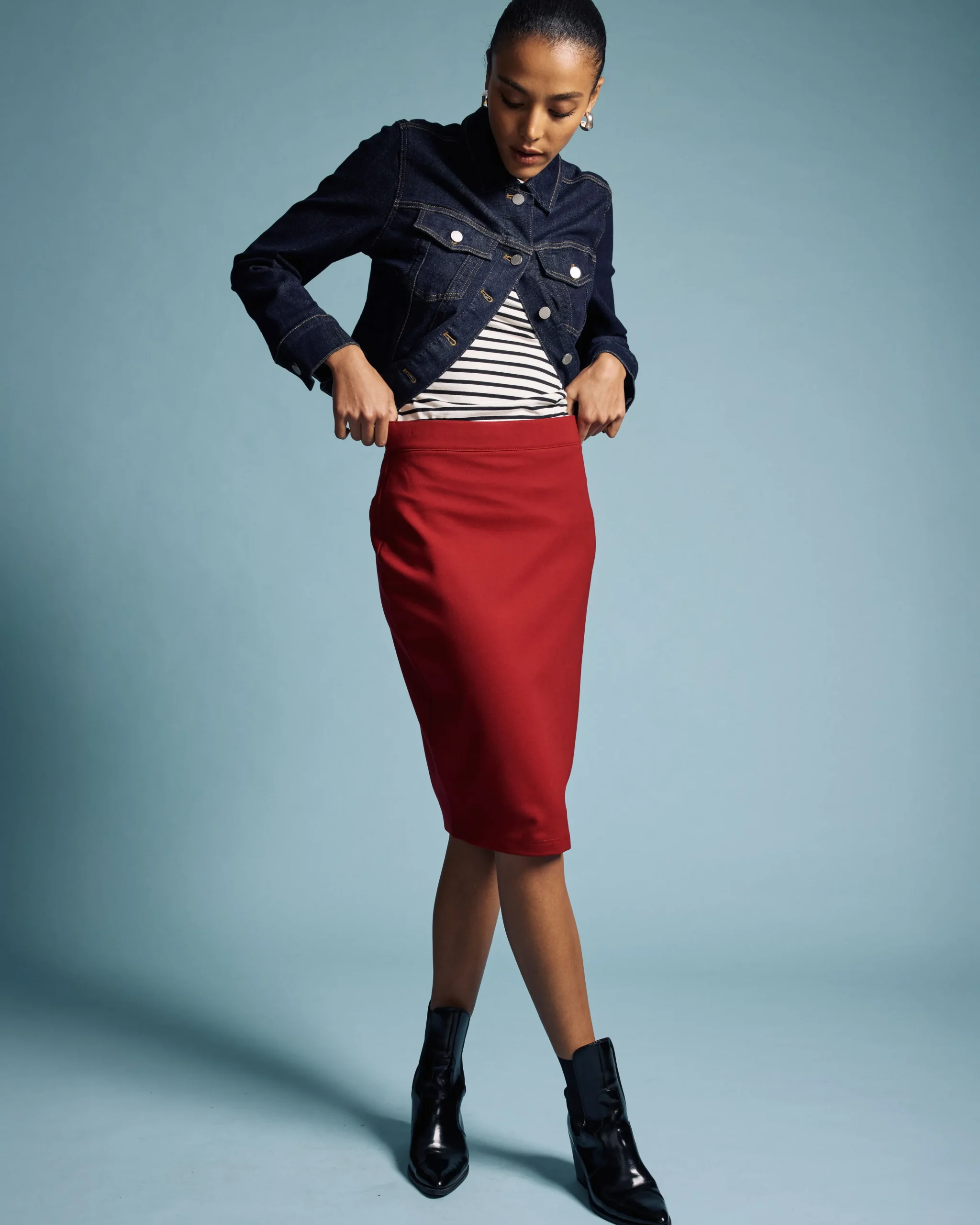 Danube Ponte Skirt Garnet