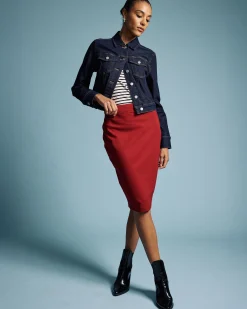 Danube Ponte Skirt Garnet