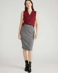 Danube Ponte Skirt Herringbone Tweed