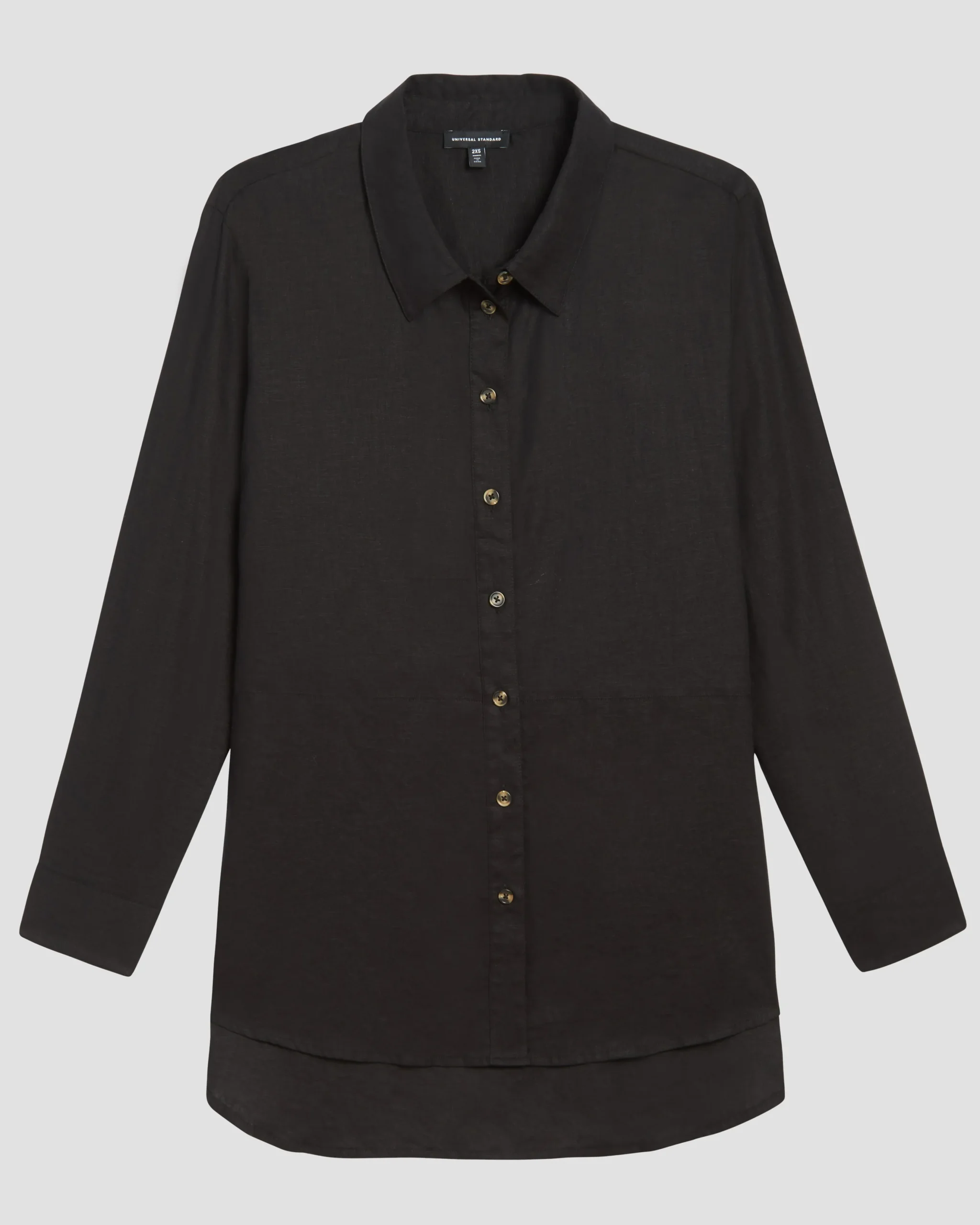 Dawn Linen Blend Hi Low Tunic Black