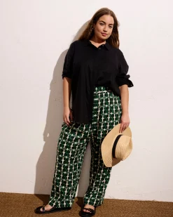 Dawn Linen Blend Hi Low Tunic Black