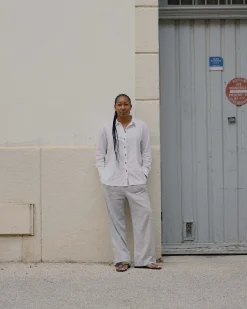 Dawn Linen Blend Hi Low Tunic White