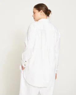 Dawn Linen Blend Hi Low Tunic White