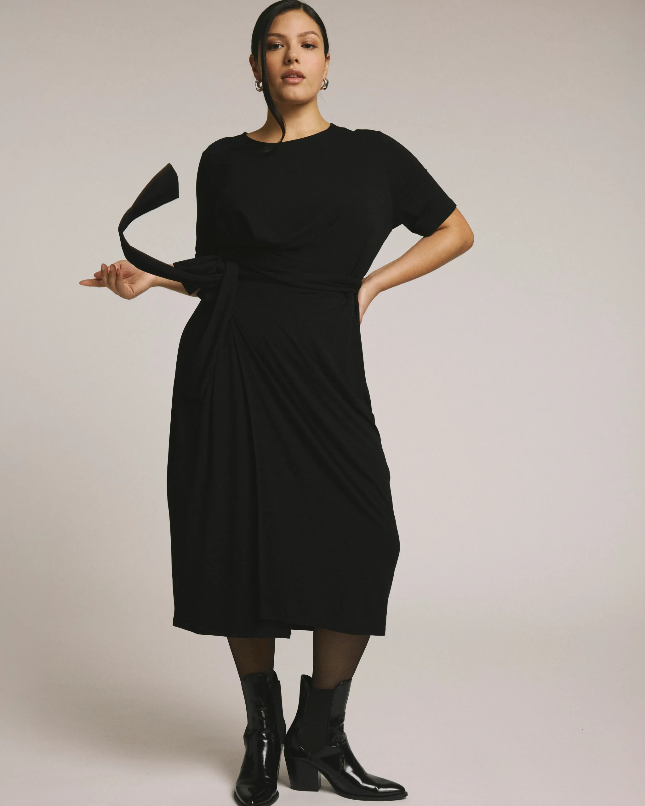 Delilah Liquid Jersey Dress Black