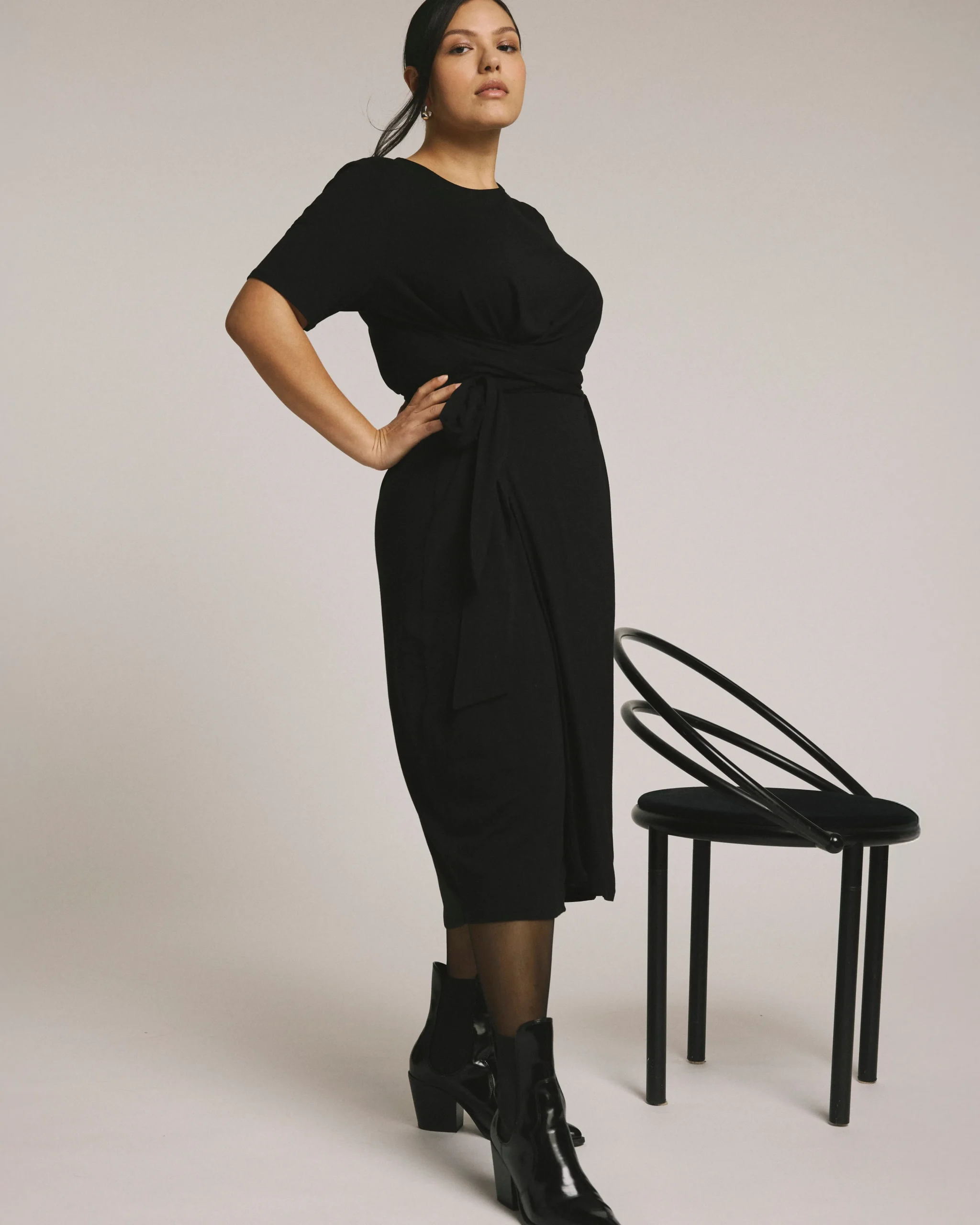 Delilah Liquid Jersey Dress Black