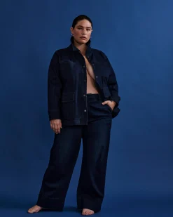 Denim Utility Jacket Dark Indigo