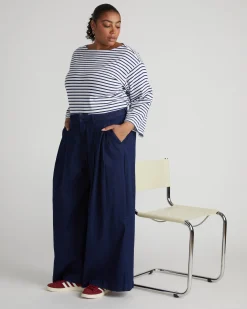 Denim Wide Leg Pant Dark Indigo