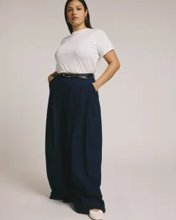 Denim Wide Leg Pant Dark Indigo
