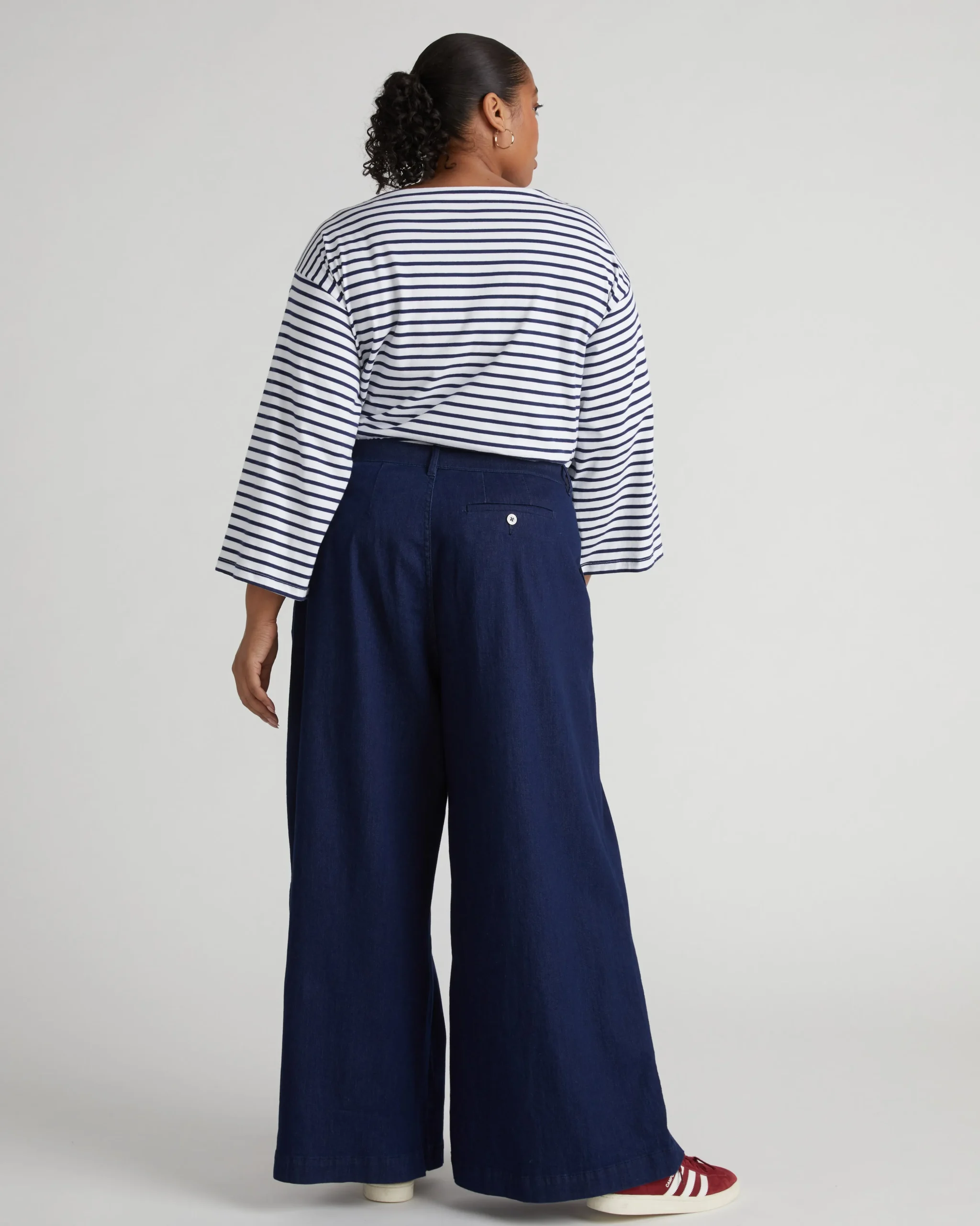 Denim Wide Leg Pant Dark Indigo